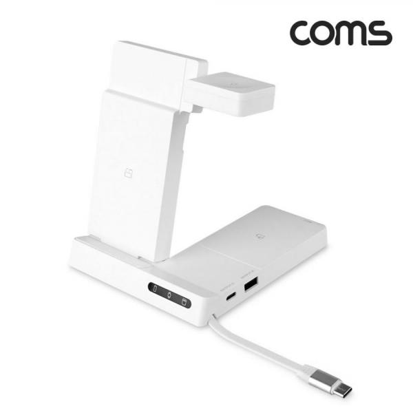 디바이스마트,컴퓨터/모바일/가전 > 스마트폰/스마트기기 > 충전기/보조배터리 > 무선충전기,Coms,나비 멀티 무선 충전기(6 in 1) White 갤럭시워치/iOS 워치 충전 가능 [CY2320],White 갤럭시워치/iOS 워치 충전 가능