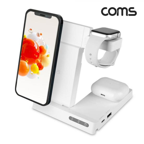 디바이스마트,컴퓨터/모바일/가전 > 스마트폰/스마트기기 > 충전기/보조배터리 > 무선충전기,Coms,나비 멀티 무선 충전기(6 in 1) White 갤럭시워치/iOS 워치 충전 가능 [CY2320],White 갤럭시워치/iOS 워치 충전 가능