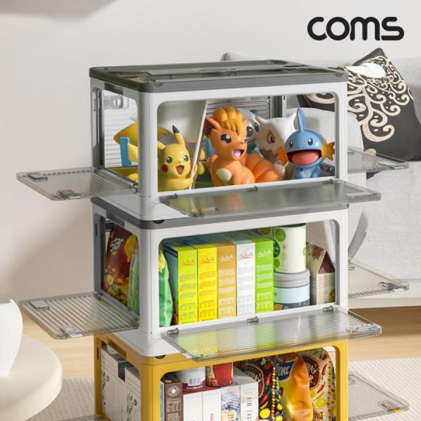 디바이스마트,컴퓨터/모바일/가전 > 게임/취미/캠핑용품 > 캠핑용품,Coms,접이식 폴딩박스 중형 화이트 35L 다용도 정리함 캠핑 박스 수납함 리빙박스 [QC048],다용도 정리함 캠핑 박스 수납함 리빙박스