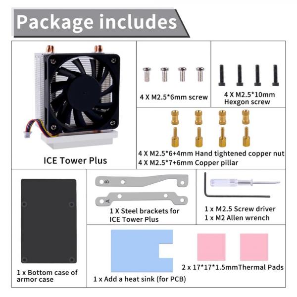 디바이스마트,오픈소스/코딩교육 > 라즈베리파이 > 아답터/방열판/OS/기타,52PI,라즈베리파이5 아이스 타워 플러스 [EP-0224],라즈베리파이5 전용 아이스타워 / 사이즈 : 62*24*80mm