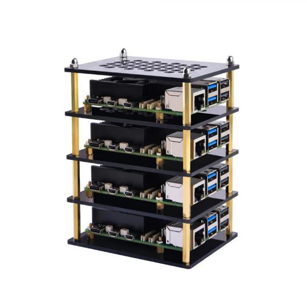 디바이스마트,오픈소스/코딩교육 > 라즈베리파이 > 라즈베리파이 케이스,52PI,라즈베리파이5 4층 아크릴 케이스 Armor Lite V5 쿨러 포함 [ZP-0186],라즈베리파이5 전용 케이스 / Armor 쿨러 / 100*72*124 mm