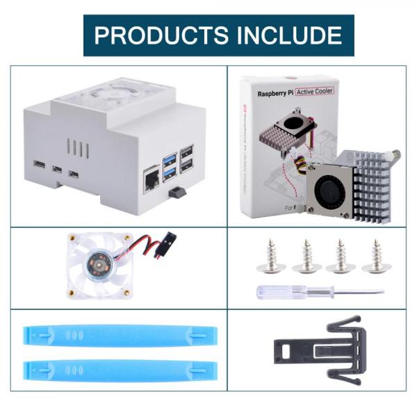 디바이스마트,오픈소스/코딩교육 > 라즈베리파이 > 라즈베리파이 케이스,52PI,라즈베리파이5 DIN 레일 ABS 케이스 공식 방열판 포함 [C-0052-1],라즈베리파이5 전용 레일 케이스 / 방열판 포함 / 레일에 부착 가능