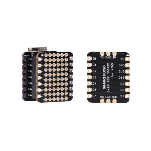 디바이스마트,오픈소스/코딩교육 > 파이썬/IoT 개발 보드 > Seeedstudio XIAO > XIAO 모듈/확장보드,Seeedstudio,XIAO용 6x10 RGB WS2812 LED 매트릭스 모듈 [104030107],60개의 WS2812B LED 제공 / QT Py 와 호환 가능 / 크기 : 21 x 17.5mm
