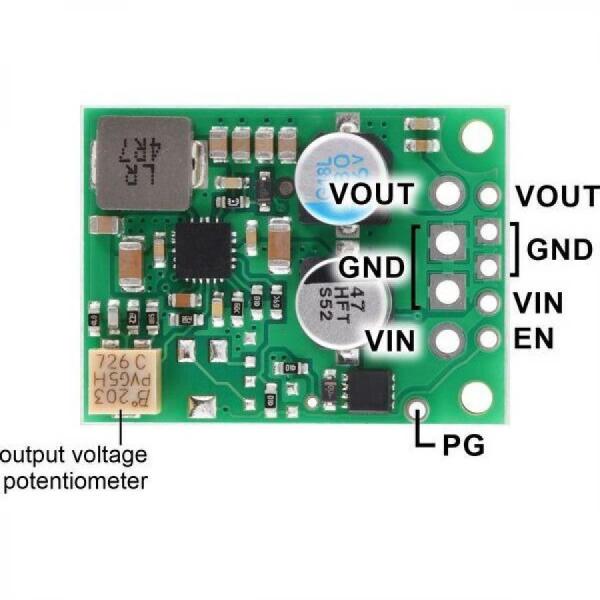 디바이스마트,MCU보드/전자키트 > 전원/신호/저장/응용 > 레벨컨버터/전압관리,Pololu,1.4-7V, 3.8A Fine-Adjust Step-Down Voltage Regulator D30V33MAL #4853,출력 전압 범위 : 1.4V ~ 7V / 최대 전류 출력 : 3.8A / 입력 전압 범위 : 3.3V ~ 45V / 저전압 차단 없음