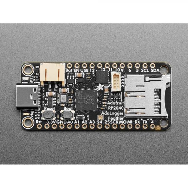 디바이스마트,오픈소스/코딩교육 > 파이썬/IoT 개발 보드 > RP2040/RP2350,Adafruit,Adafruit Feather RP2040 Adalogger - 8MB Flash with microSD Card - STEMMA QT / Qwiic [ada-5980],microSD 홀더 내장 / 264KB RAM / 3.3V 전원 / RP2040 32비트 Cortex M0+ 듀얼 코어