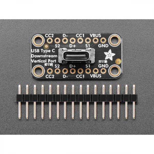 디바이스마트,MCU보드/전자키트 > 통신/네트워크 > USB관련,Adafruit,Adafruit USB Type C Vertical Breakout - Downstream Connection [ada-5993],수직 버전 / USB-C타입 / 동일한 분리 스트립 두 개 제공 / 장착 구멍 4개 제공