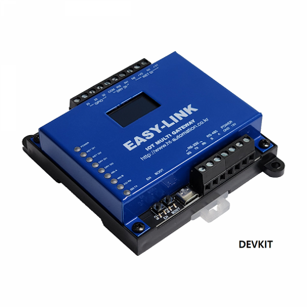 디바이스마트,MCU보드/전자키트 > 인공지능/임베디드/산업용 > 인공지능/머신러닝 > 인공지능 개발보드/모듈/키트,주식회사 하이테크오토메이션,[EASY-LINK-DV] ESP32 개발용 보드,ESP32 + RS485 + RS232 + DI 4POINT + GPIO 단자 + DISPLAY