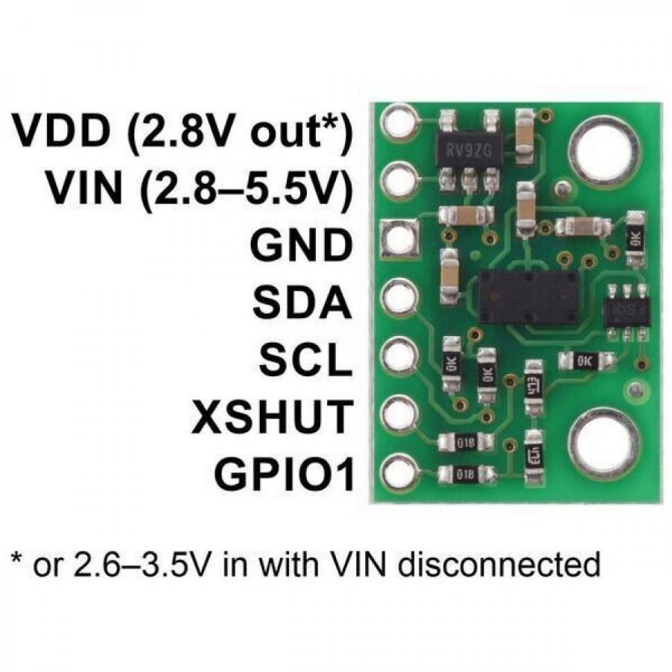 디바이스마트,MCU보드/전자키트 > 센서모듈 > 라이다/거리/초음파/라인 > 거리/근접센서,Pololu,VL53L4CD Time-of-Flight Distance Sensor Carrier with Voltage Regulator, 120cm Max #3692,1mm에서 1200mm 까지 빠르고(최대 100Hz) 정확한 거리를 제공 / 2.8V 선형 레귤레이터와 레벨 시프터 포함