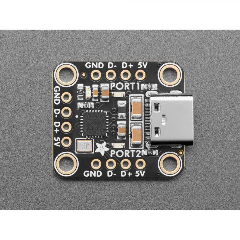 디바이스마트,MCU보드/전자키트 > 통신/네트워크 > USB관련,Adafruit,Adafruit CH334F Mini 2-Port USB Hub Breakout [ada-5999],2포트 / 고속 포트 하나를 4개로 변환하는 CH334F USB 2.1 허브 칩 탑재 / 컴팩트한 디자인으로 인클로저나 기존 장치에 쉽게 내장 / 장착구멍 : 4개