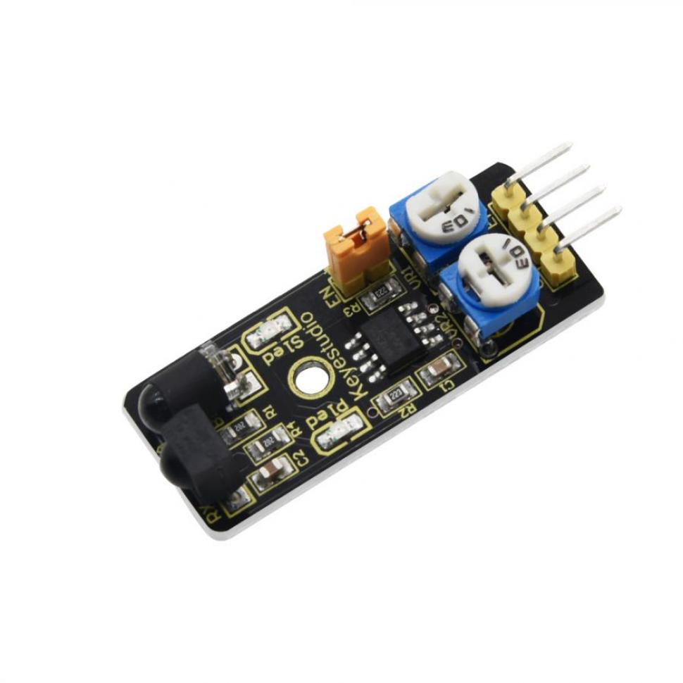 디바이스마트,오픈소스/코딩교육 > 아두이노 > 아두이노 센서모듈,keyestudio,아두이노 IR 적외선 장애물 회피 센서 모듈 [KS0051],작동 전압: DC 3.3V-5V / 감지거리: 2~40cm / IO 인터페이스: 4선 인터페이스(-/+/S/EN) / 출력 신호: TTL 전압 / 유효 각도: 35°