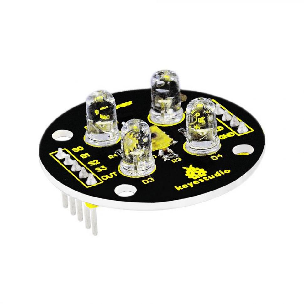 디바이스마트,오픈소스/코딩교육 > 아두이노 > 아두이노 센서모듈,keyestudio,아두이노 TCS3200 색상 인식 센서 모듈 [KS0053],입력 전압: DC 3 ~ 5V / 출력 주파수 전압: 0 ~ 5V / 마이크로컨트롤러에 직접 연결 가능 / 측정된 물체 색상의 정적 감지 / 최적 감지 거리: 10mm