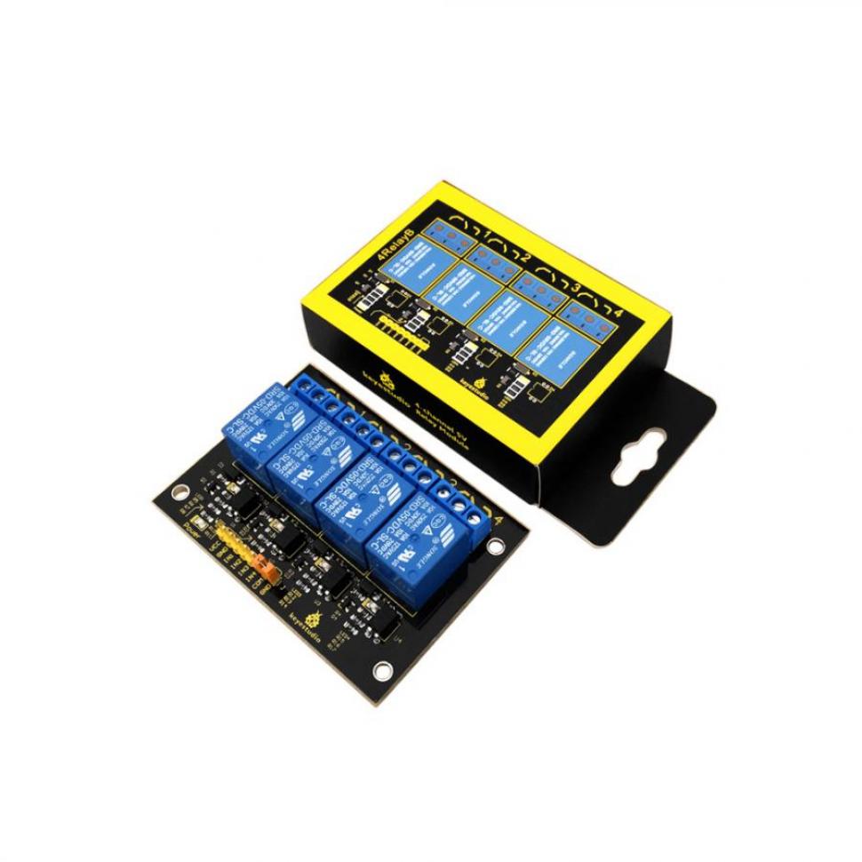 디바이스마트,오픈소스/코딩교육 > 아두이노 > 아두이노 스위치/릴레이모듈,keyestudio,아두이노 4채널 5V 릴레이 모듈 [KS0058],제어 신호: TTL 전압 / 정격 전류: 10A(NO) 5A(NC) / 최대 스위칭 전압: 250VAC 30VDC / 접촉 작동 시간: 