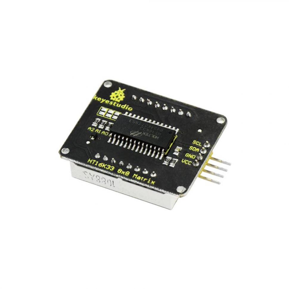 디바이스마트,오픈소스/코딩교육 > 아두이노 > 아두이노 LED/LCD모듈,keyestudio,아두이노 HT16K33 8X8 LED 도트 매트릭스 모듈 [KS0064],색상: Red / HT16K33 칩으로 구동 / I2C 통신 핀에 접근 / 입력 전압: 5V / 입력 전력: 2.5W / 입력 전류 : 500mA