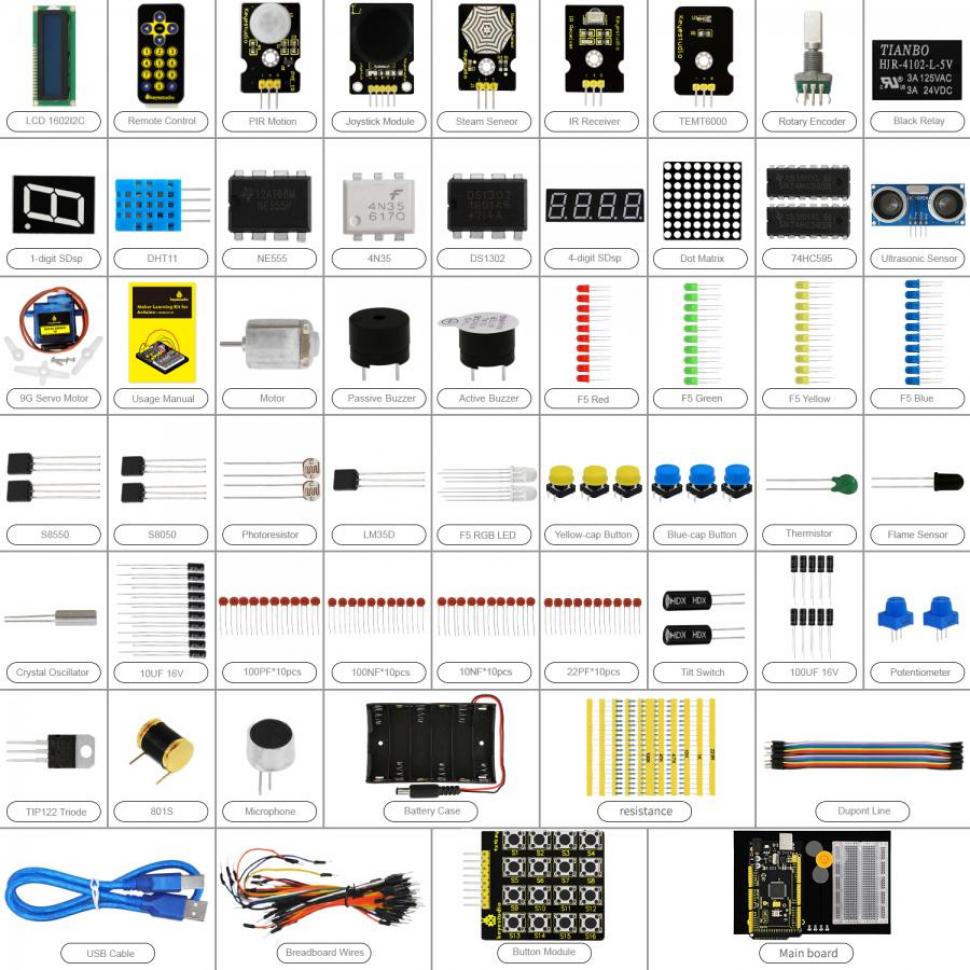 디바이스마트,오픈소스/코딩교육 > 아두이노 > 아두이노 교육용키트,keyestudio,아두이노 메이커 학습 스타터 키트 (메가2560 포함) [KS0082],프로젝트용 메이커 스타터 키트 / 과학 실험을 위한 DIY 키트 / 전자, 물리학, 과학 지식 및 소프트웨어 프로그래밍을 배울 수 있습니다.