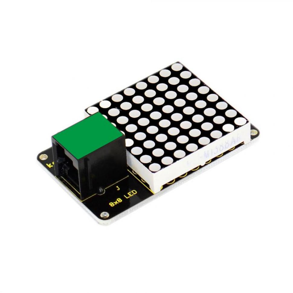 디바이스마트,오픈소스/코딩교육 > 아두이노 > 아두이노 LED/LCD모듈,keyestudio,아두이노 EASY PLUG - 8X8 LED 도트 매트릭스 디스플레이 [KS0139],통신: IIC,I2C / 인터페이스: Easy Plug / 공급 전압: 4.5V-5.5V / 최대 디스플레이: 16*8 / 크기: 56*32mm*18mm / 무게: 14.7g