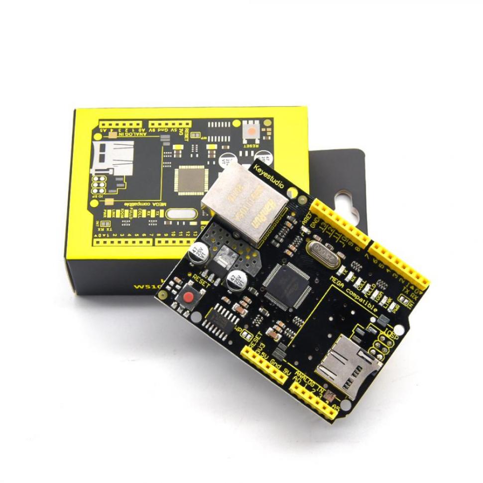 디바이스마트,오픈소스/코딩교육 > 아두이노 > 아두이노 호환쉴드,keyestudio,아두이노 W5100 이더넷 쉴드 [KS0156],SD 카드 슬롯, 아두이노 UNO R3, Mega 2560R3과 호환 / 온보드에는 D13 LED가 포함 / TCP,IP 프로토콜 지원