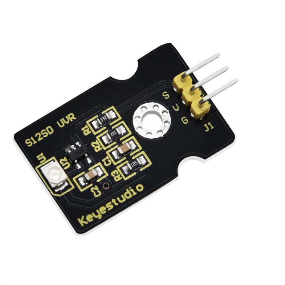 디바이스마트,오픈소스/코딩교육 > 아두이노 > 아두이노 센서모듈,keyestudio,아두이노 GUVA-S12SD UV자외선 센서 [KS0204],공급 전압: 2.5V～5V / 출력 신호: 아날로그 신호 / 스펙트럼 감지 범위: 240-370nm / 활성 영역: 0.076mm2