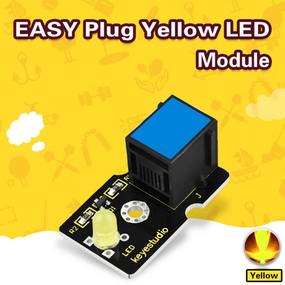 디바이스마트,오픈소스/코딩교육 > 아두이노 > 아두이노 LED/LCD모듈,keyestudio,아두이노 EASY PLUG - LED 모듈 (노란색) [KS0226],인터페이스: Easy Plug / 센서 유형: 디지털 / 작동 전압: 5V