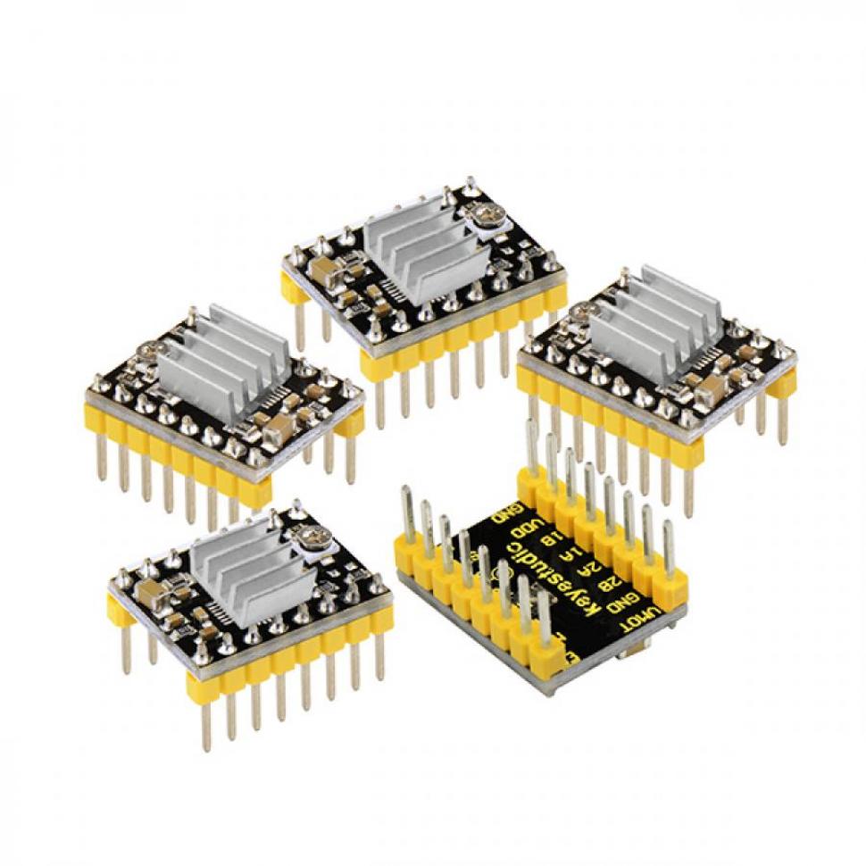 디바이스마트,오픈소스/코딩교육 > 아두이노 > 아두이노 모터/드라이버모듈,keyestudio,아두이노 A4988 스텝 모터 드라이버 (방열판 포함) [KS0281],3D 프린터용 방열판 포함 / 간단한 단계 및 방향 제어 인터페이스만 제공 / 5가지 다양한 단계 모드: 전체, 절반, 1/4, 1/8 및 1/16