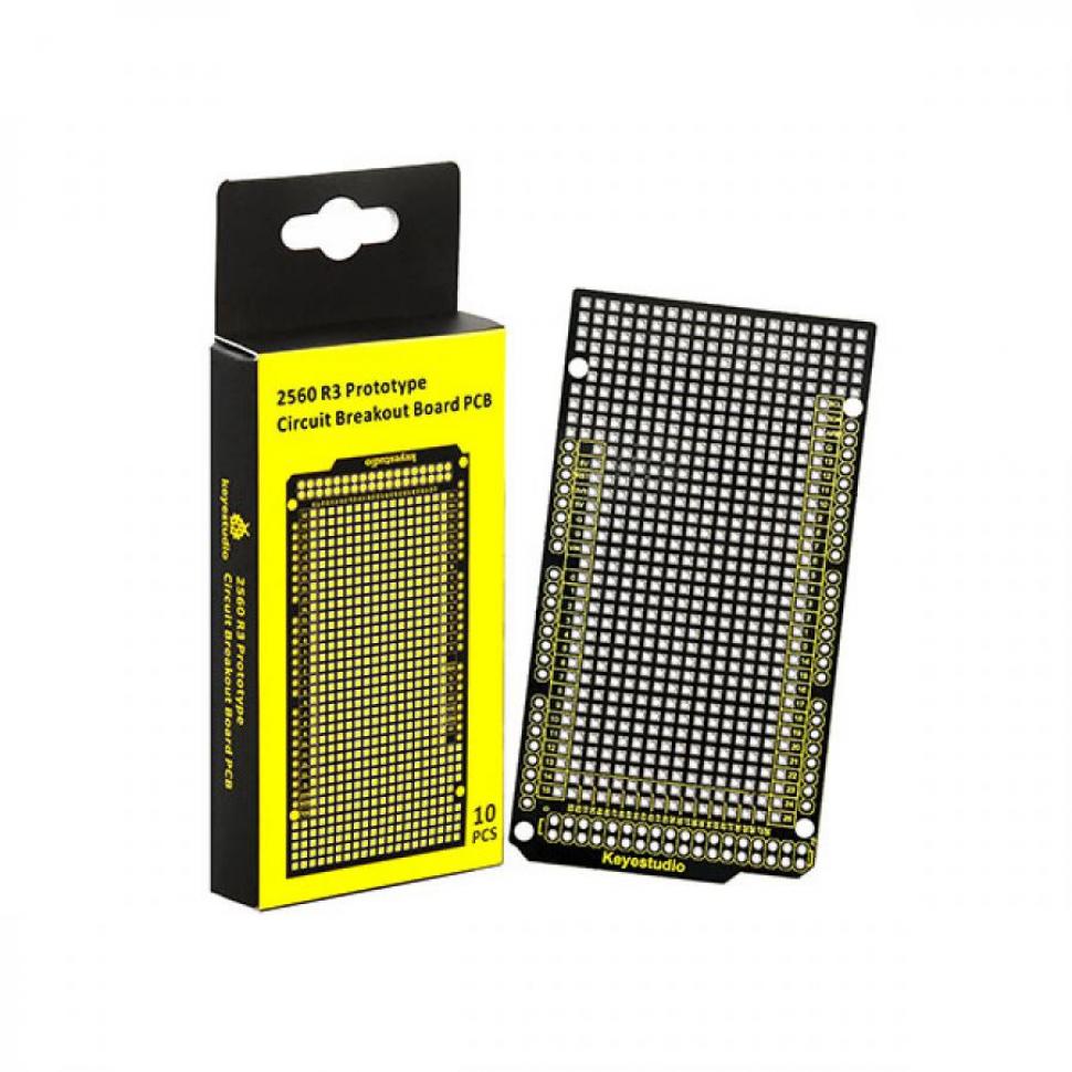 디바이스마트,오픈소스/코딩교육 > 아두이노 > 아두이노 호환보드,keyestudio,아두이노 메가 2560 R3 프로토타입 PCB보드 [KS0323],아두이노 메가 2560 R3 호환 / 프로토타입 회로 기판 PCB 10개 포함 / 소재: 고품질 FR-4 PCB / 구멍 피치: 2.54mm / 구멍 직경: 1.0mm / 3mm 고정 구멍 4개 포함