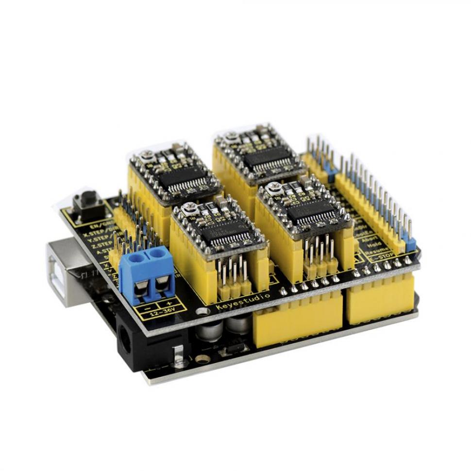 디바이스마트,오픈소스/코딩교육 > 아두이노 > 아두이노 모터/드라이버모듈,keyestudio,DRV8825 스텝 모터 드라이버 (5개입) [KS0379],간단한 스텝 및 방향 제어 인터페이스만 있음 / 6가지 다른 스텝 모드: 전체, 절반, 1/4, 1/8, 1/16 및 1/32 /  자동 전류 감소 모드 감지/선택