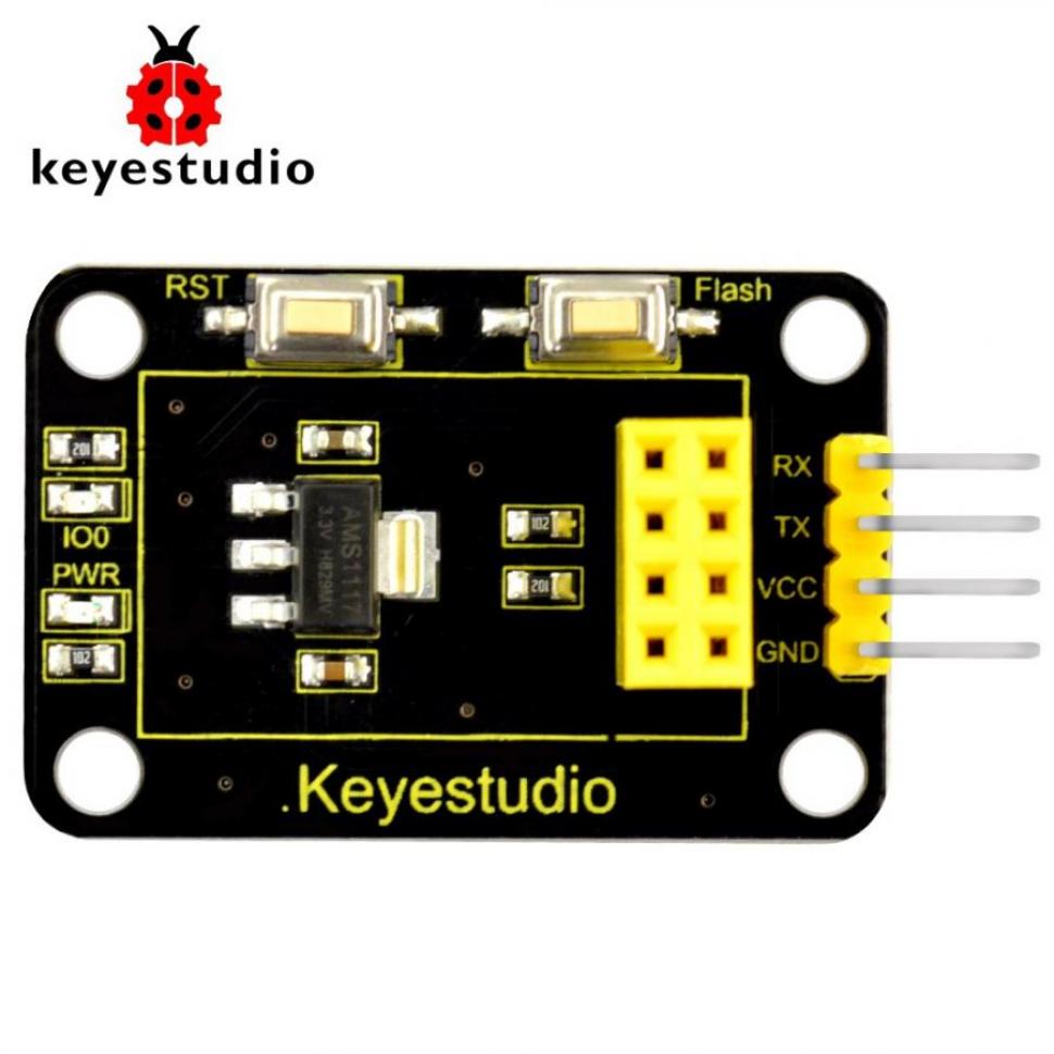 디바이스마트,오픈소스/코딩교육 > 아두이노 > 아두이노 통신모듈,keyestudio,아두이노 ESP8266 ESP-01S 시리얼 와이파이 모듈 [KS0385],작동 전압: DC 5V / 작동 전류: 최소 500mA / 크기(mm): 24*41.3*11.9 / 무게: 3.8g / 환경 속성: ROHS