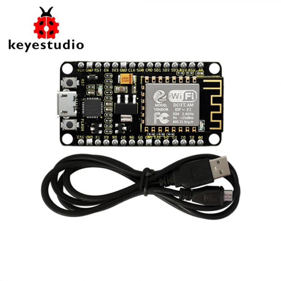 디바이스마트,오픈소스/코딩교육 > 아두이노 > 아두이노 통신모듈,keyestudio,아두이노 ESP8266 와이파이 모듈 (케이블포함) [KS0389],마이크로컨트롤러: ESP8266-12F WIFI 모듈 / USB to Serial 칩: CP2102-GMR / 작동 전압: DC5V / 입력 전류: 2A / 아날로그 입력 핀: 1(A0) / 마이크로 USB 케이블: 1m