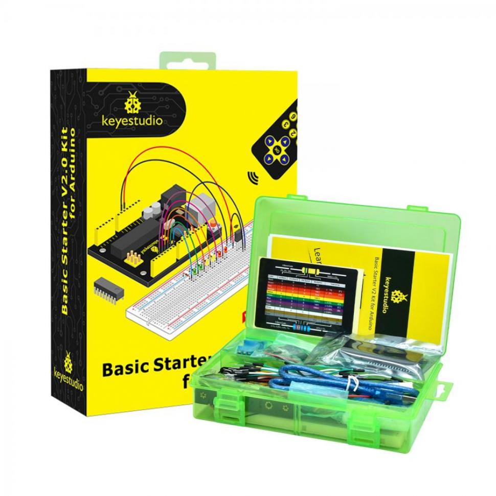 디바이스마트,오픈소스/코딩교육 > 아두이노 > 아두이노 교육용키트,keyestudio,아두이노 베이직 스타터 V2 키트 (우노 포함) [KS0403],프로젝트 소개, 연결 다이어그램, 소스 코드 등을 포함한 자세한 튜토리얼을 제공합니다.