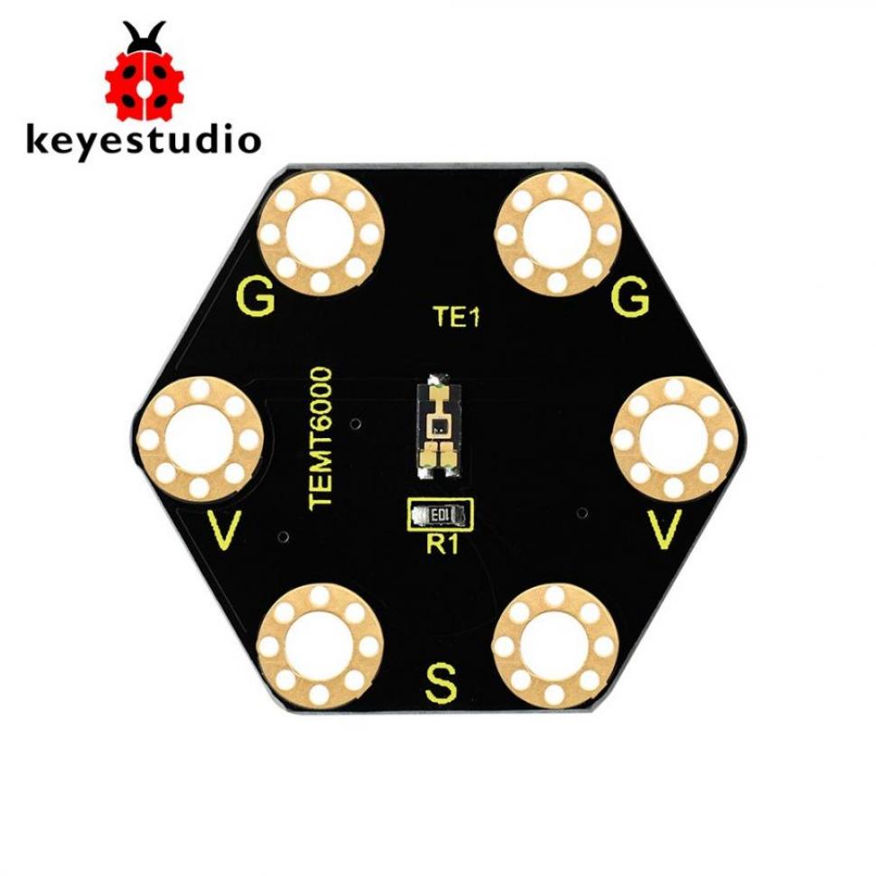 디바이스마트,오픈소스/코딩교육 > Micro:Bit > 마이크로비트 센서/모듈,keyestudio,마이크로비트 TEMT6000 조명 모듈 [KS0421],작동 전압: DC 3.0-3.3V / 출력 신호: 아날로그 신호 / 크기(mm): 31*27*2.5 / 무게: 1.7g / 환경 속성: ROHS