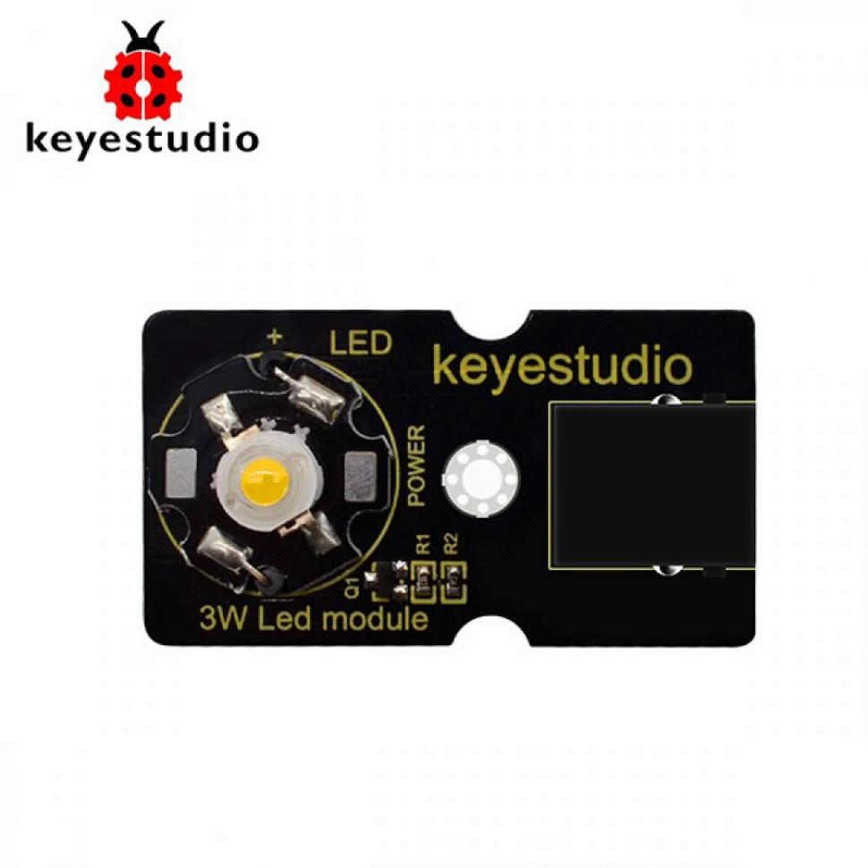 디바이스마트,오픈소스/코딩교육 > 아두이노 > 아두이노 LED/LCD모듈,keyestudio,아두이노 EASY PLUG - 3W LED 모듈 [KS0439],작동 전압: DC 3.3-5V / 인터페이스: EASY 플러그(RJ11 6P6 커넥터) / 발광색: 노란색 / 휘도: 200-220LM / 입력 신호: 디지털 신호