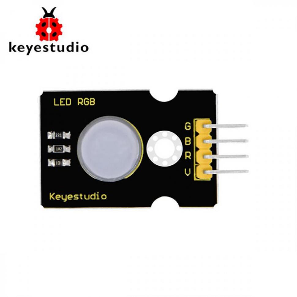 디바이스마트,오픈소스/코딩교육 > 아두이노 > 아두이노 LED/LCD모듈,keyestudio,아두이노 10mm 하이라이트 풀 컬러 LED RGB 모듈 [KS0459],R, G, B 핀의 PWM 전압 입력을 통해 3가지 기본 색상(적색/청색/녹색) 강도를 조정하여 혼합된 풀 컬러 효과를 얻을 수 있습니다.