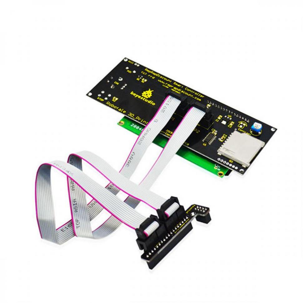 디바이스마트,오픈소스/코딩교육 > 아두이노 > 아두이노 LED/LCD모듈,keyestudio,아두이노 3D프린터용 스마트 컨트롤러 2004 LCD 모듈 [KS0477],스마트 컨트롤러 1개, L자형 어댑터 보드 1개, FC 케이블 2개로 구성되어 있습니다.