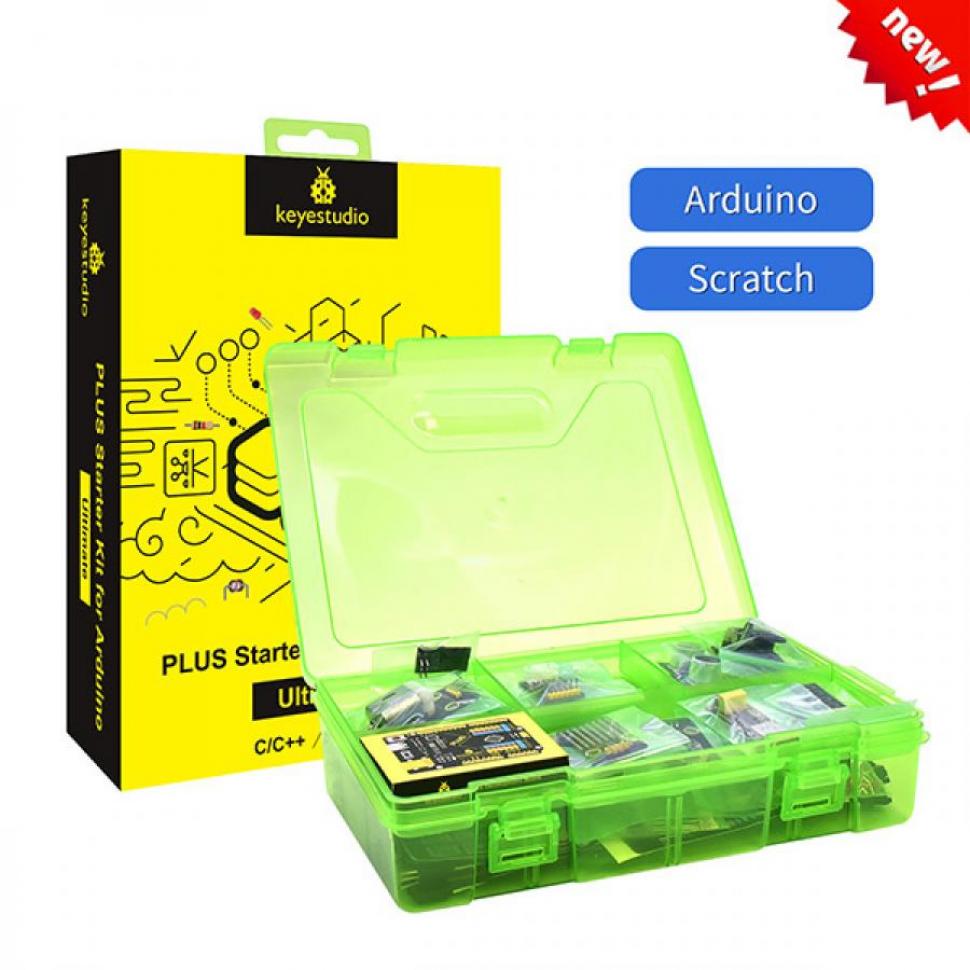 디바이스마트,오픈소스/코딩교육 > 아두이노 > 아두이노 교육용키트,keyestudio,아두이노 IOT 얼티밋 스타터 키트 (Plus 메인보드 포함) [KS0536],Scratch 그래픽 프로그래밍과 Arduino 기반 C 언어 프로그래밍의 두 가지 프로그래밍 방법을 학습하는 키트입니다.
