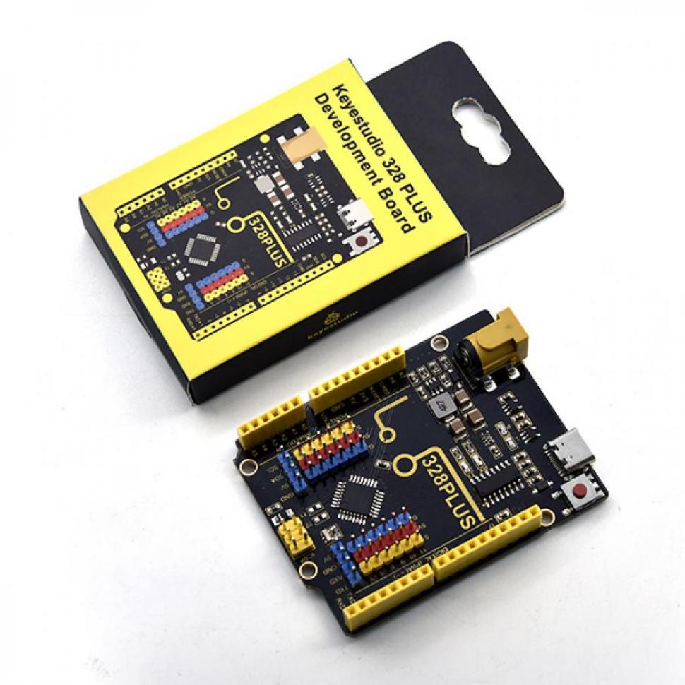 디바이스마트,오픈소스/코딩교육 > 아두이노 > 아두이노 호환보드,keyestudio,아두이노 328 PLUS 제어 보드 [KS0546],마이크로컨트롤러: ATMEGA328P B / USB to serial 칩: CH340C / 동작 전압: 5V