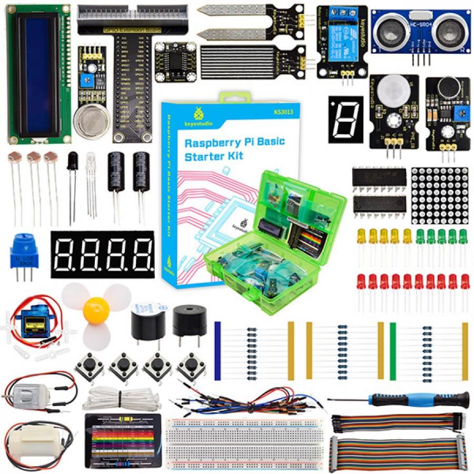 디바이스마트,오픈소스/코딩교육 > 라즈베리파이 > 라즈베리파이 교육용키트,keyestudio,라즈베리파이 베이직 스타터 키트 (라즈베리파이 미포함) [KS3013],Linux, Python 및 기타 프로그래밍 지식과 센서/모듈 응용 프로그램을 습득할 수 있습니다.
