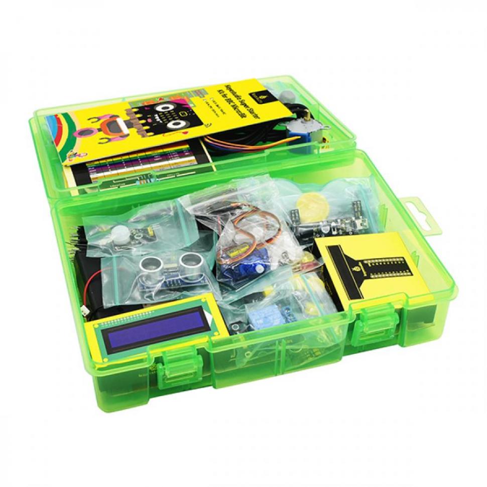 디바이스마트,오픈소스/코딩교육 > Micro:Bit > 마이크로비트 교육용키트,keyestudio,마이크로비트 슈퍼 학습 스타터 센서 키트 V2.0 (마이크로비트 미포함) [KS4005],청소년의 프로그래밍 교육에 적용되며, 온보드 블루투스, 가속기, 3개의 버튼, 전자 나침반 및 5 x 5 LED 매트릭스가 함께 제공됩니다.