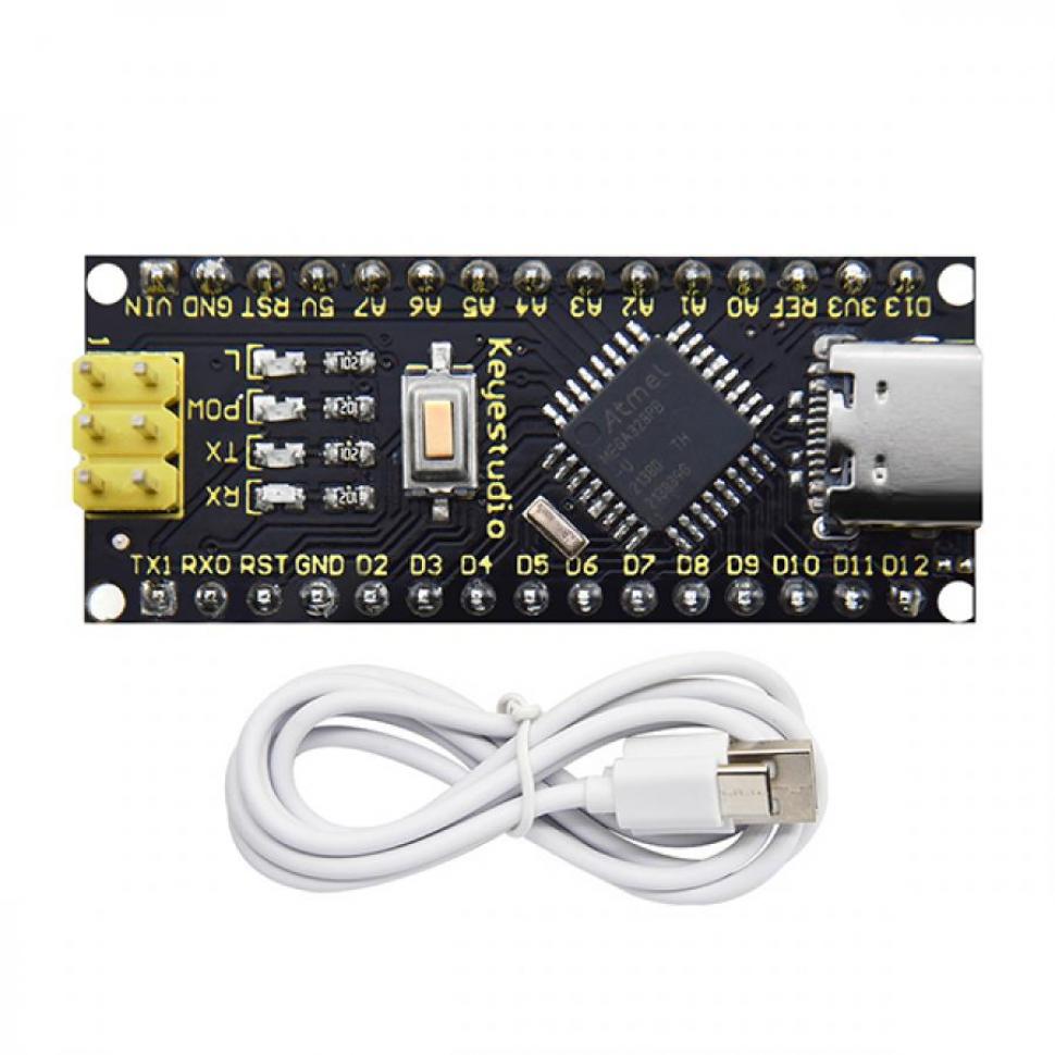 디바이스마트,오픈소스/코딩교육 > 아두이노 > 아두이노 호환보드,keyestudio,아두이노 나노 PLUS 호환보드 [KS0547],마이크로컨트롤러: ATMEGA328P-AU / 작동 전압: 5V / 입력 전압(권장): DC 7-12V / 디지털 I/O 핀: 14개(D0-D13) / 아날로그 입력 핀: 8개(A0-A7)