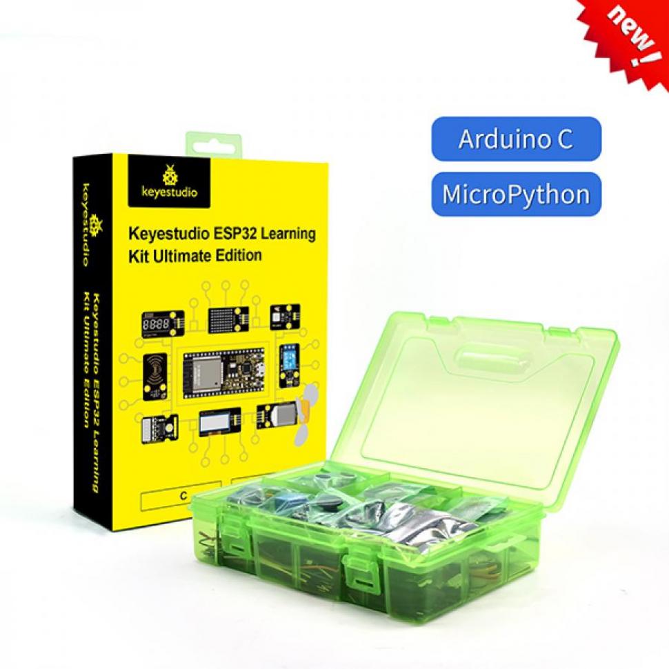 디바이스마트,오픈소스/코딩교육 > 아두이노 > 아두이노 교육용키트,keyestudio,아두이노 ESP32 얼티밋 학습 스타터 키트 (ESP32 메인보드 포함) [KS5010],몇 가지 일반적인 전자 부품/센서/모듈을 포함하고 있으며 ESP32 메인보드와 브레드 와이어도 포함되어 있습니다.