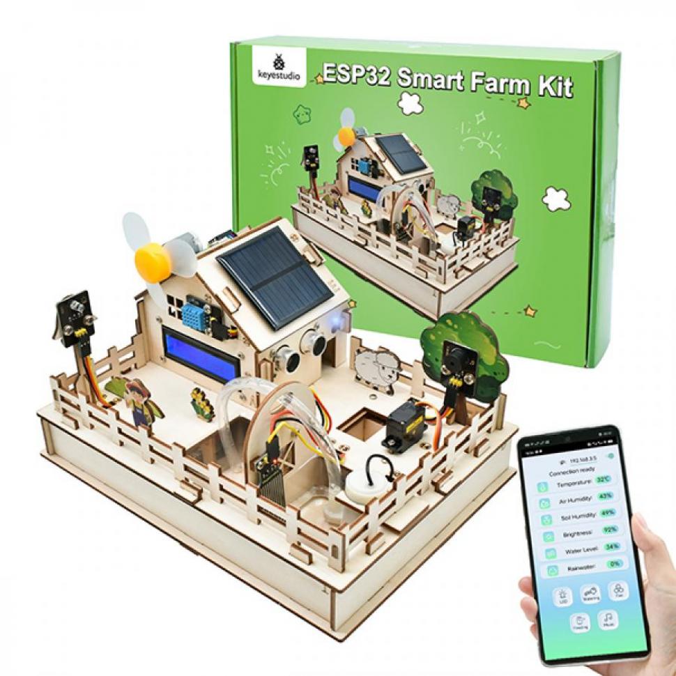 디바이스마트,오픈소스/코딩교육 > 아두이노 > 아두이노 교육용키트,keyestudio,아두이노 ESP32 IoT 컨트롤 스마트 팜 스타터 키트[KS0567],포토레지스터, 토양 습도 센서, 수위 센서 및 ESP32 무선 통신 모듈과 같은 키트의 모든 센서와 모듈을 포괄적으로 적용합니다.
