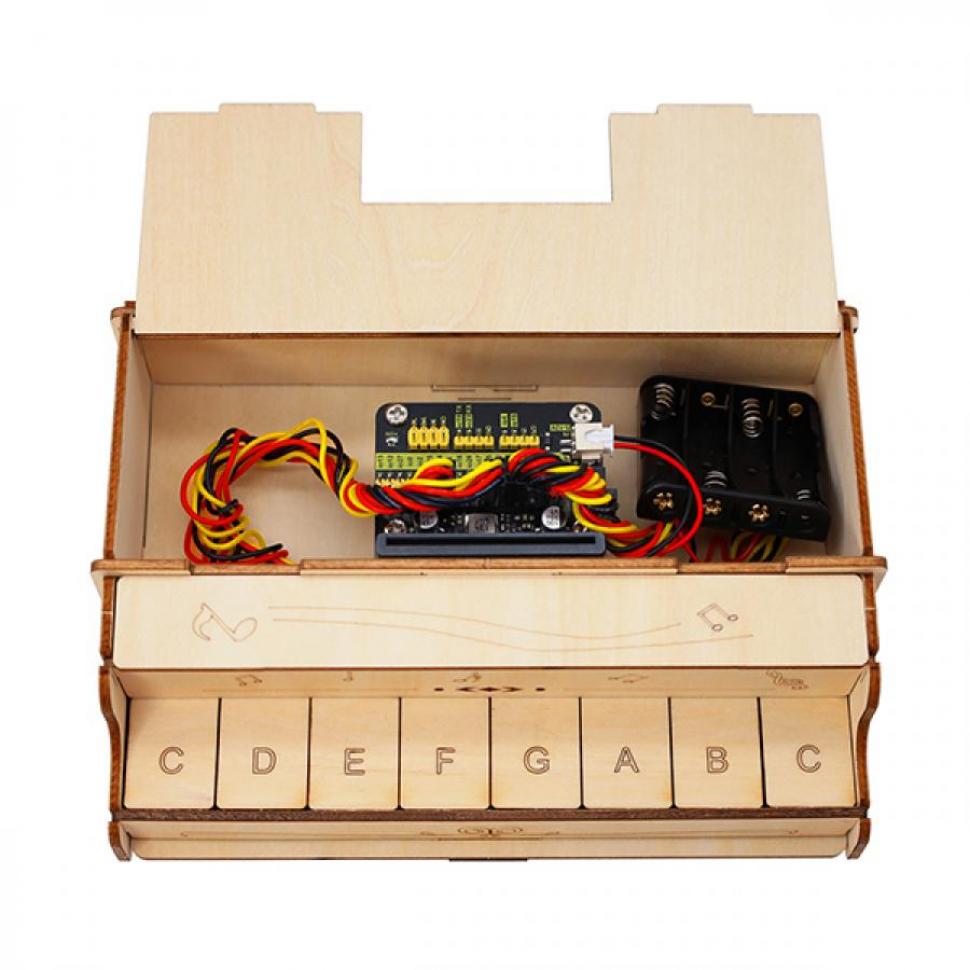 디바이스마트,오픈소스/코딩교육 > Micro:Bit > 마이크로비트 교육용키트,keyestudio,마이크로비트 피아노 학습 스타터 키트 (마이크로비트 보드 미포함) [KS0801],보드의 내장 버저를 통해 do, re, mi, fa, so, la, si, Do의 음계를 연주할 수 있습니다.
