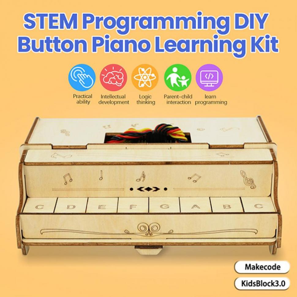 디바이스마트,오픈소스/코딩교육 > Micro:Bit > 마이크로비트 교육용키트,keyestudio,마이크로비트 피아노 학습 스타터 키트 (마이크로비트 보드 미포함) [KS0801],보드의 내장 버저를 통해 do, re, mi, fa, so, la, si, Do의 음계를 연주할 수 있습니다.