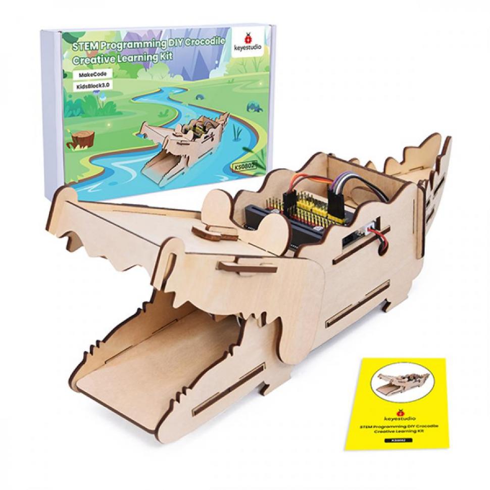 디바이스마트,오픈소스/코딩교육 > Micro:Bit > 마이크로비트 교육용키트,keyestudio,마이크로비트 DIY 악어로봇 학습 키트 (마이크로비트 보드 미포함) [KS0802],그래픽 프로그래밍 소프트웨어를 사용하면 블록을 쌓는 것만큼 쉽게 코드를 작성할 수 있고, 놀이 중에 논리적 사고 능력을 개발할 수 있습니다.