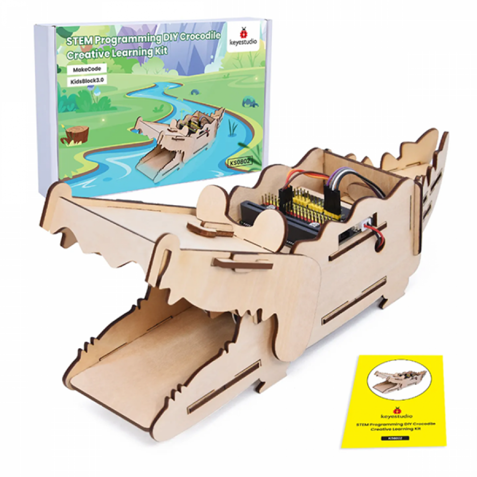 디바이스마트,오픈소스/코딩교육 > Micro:Bit > 마이크로비트 교육용키트,keyestudio,마이크로비트 악어 학습 키트 (마이크로비트 메인보드 포함) [KS0802-M],그래픽 프로그래밍 소프트웨어를 사용하면 블록을 쌓는 것만큼 쉽게 코드를 작성할 수 있고, 놀이 중에 논리적 사고 능력을 개발할 수 있습니다.