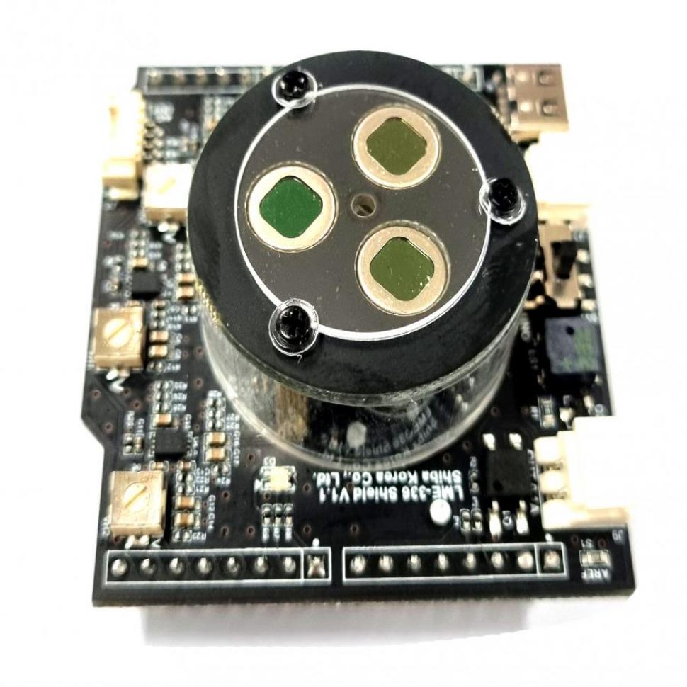 디바이스마트,센서 > 공기질/환경센서 > 연기/불꽃센서,(주)시바코리아,삼파장 적외선 IR 불꽃감지 센서 테스트 평가 키트, LME336 Flame Demo kit,3개 적외선 불꽃 센서로 비화재원을 감지하여 화재 오보율을 줄여줄 수 있는 개발용 테스트 키트, 기본 회로구성, 사용자 아두이노 코딩