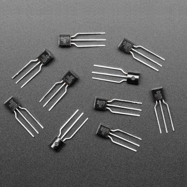 디바이스마트,반도체/전자부품 > 트랜지스터/FET > 바이폴라 TR (BJT) > RF 트랜지스터,Adafruit,NPN Bipolar Transistors (PN2222) - 10 pack [ada-756],전자 스위치 / 10개입 / 최대 40V까지 스위칭 가능 / 피크 전류 : 1A