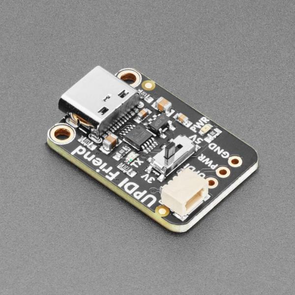 디바이스마트,MCU보드/전자키트 > 통신/네트워크 > USB관련,Adafruit,Adafruit UPDI Friend - USB Serial UPDI Programmer [ada-5879],3V 또는 5V 전원 및 로직 선택 / RX와 TX 사이의 1K 루프백 저항기 / USB Type C / JST SH 케이블 포함