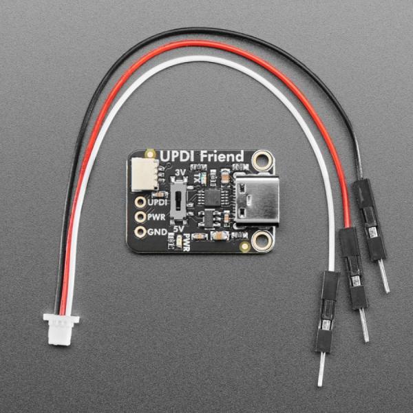 디바이스마트,MCU보드/전자키트 > 통신/네트워크 > USB관련,Adafruit,Adafruit UPDI Friend - USB Serial UPDI Programmer [ada-5879],3V 또는 5V 전원 및 로직 선택 / RX와 TX 사이의 1K 루프백 저항기 / USB Type C / JST SH 케이블 포함