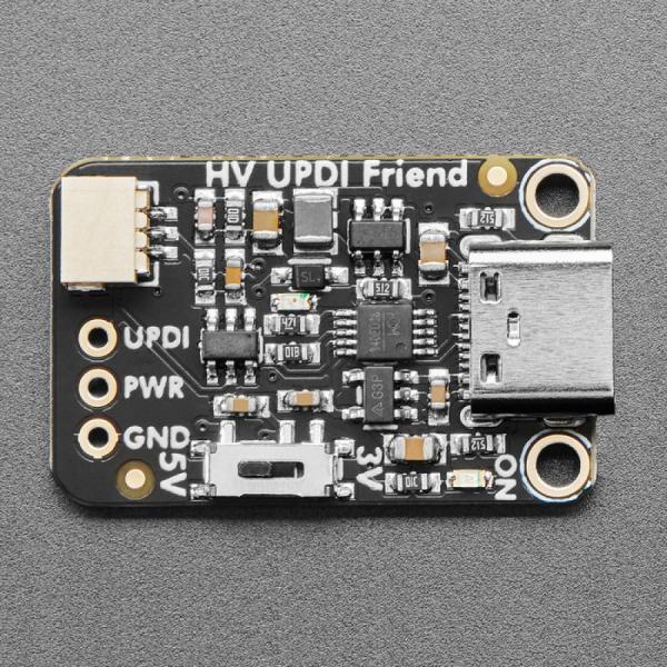 디바이스마트,MCU보드/전자키트 > 통신/네트워크 > USB관련,Adafruit,Adafruit High Voltage UPDI Friend - USB Serial UPDI Programmer [ada-5893],UPDI에 빠른 12V 펄스를 보낼 수 있습니다 / 3V 또는 5V 전원 및 로직 선택 / RX와 TX 사이의 1K 루프백 저항기 / USB Type C / JST SH 케이블 포함