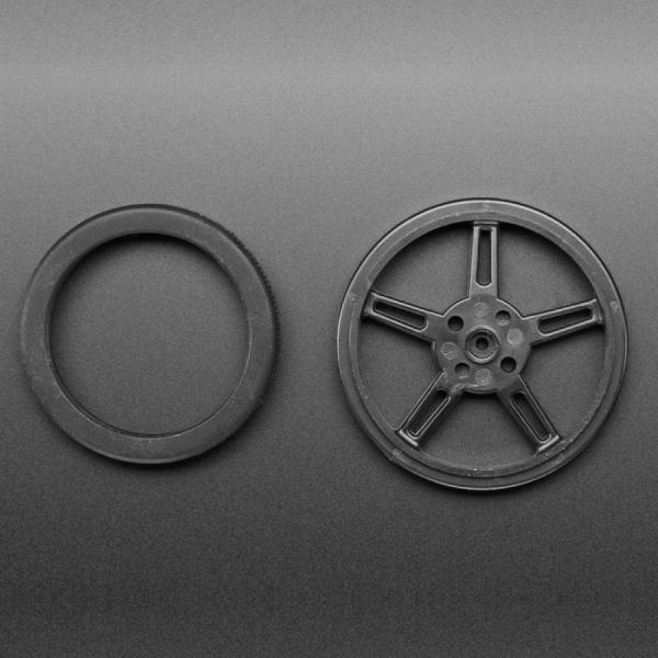 디바이스마트,기계/제어/로봇/모터 > 로봇부품 > 바퀴/휠 > 일반 바퀴,Adafruit,Wheel for Micro Continuous Rotation FS90R Servo [ada-2744],실리콘 타이어 / 실리콘 없는 길이 : 56mm, 2.2인치 / 실리콘 길이 : 60mm, 2.4인치 / 실리콘 포함 무게 : 10.9g