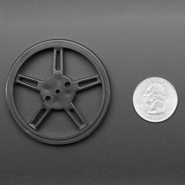 디바이스마트,기계/제어/로봇/모터 > 로봇부품 > 바퀴/휠 > 일반 바퀴,Adafruit,Wheel for Micro Continuous Rotation FS90R Servo [ada-2744],실리콘 타이어 / 실리콘 없는 길이 : 56mm, 2.2인치 / 실리콘 길이 : 60mm, 2.4인치 / 실리콘 포함 무게 : 10.9g